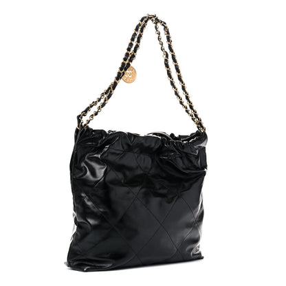 Chanel Shiny Calfskin Quilted Small Chanel 22 Black 4 of 13