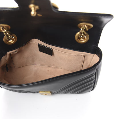 Gucci Calfskin Matelasse Mini GG Marmont Shoulder Bag Black 4 of 8