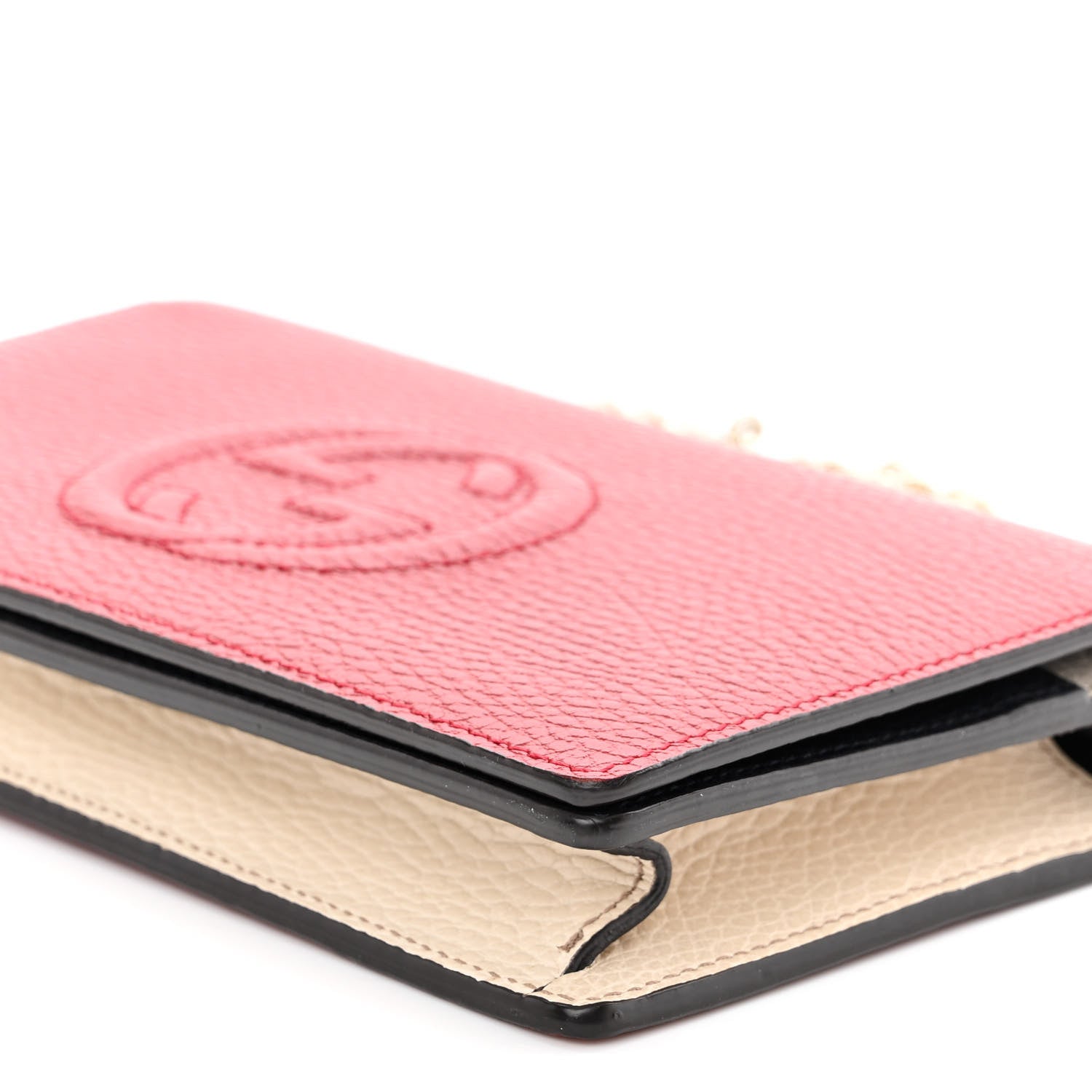 Gucci Dollar Calfskin Soho Wallet On Chain Hibiscus Red Mystic White Blue 9 of 9