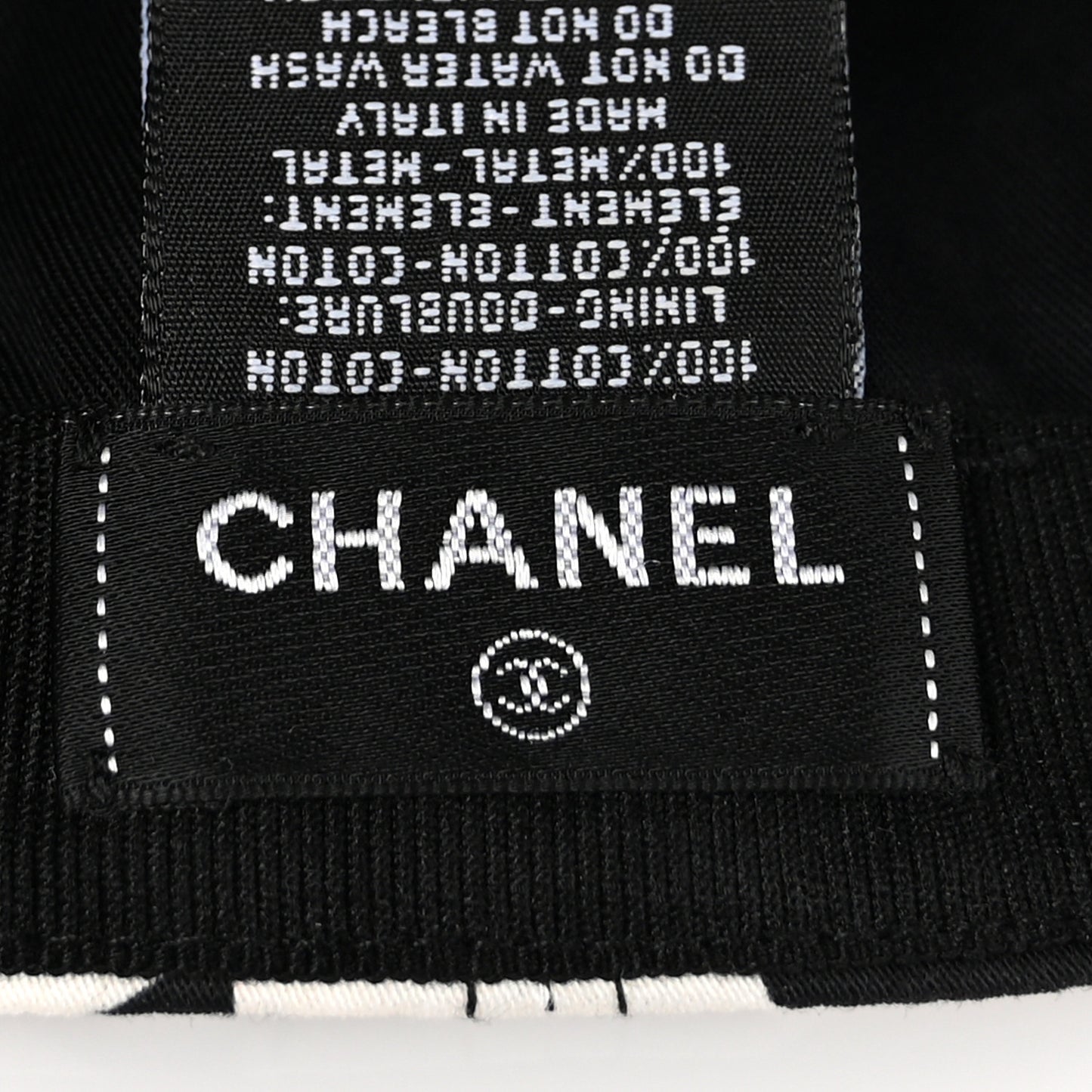 Cotton Cap Hat Black White