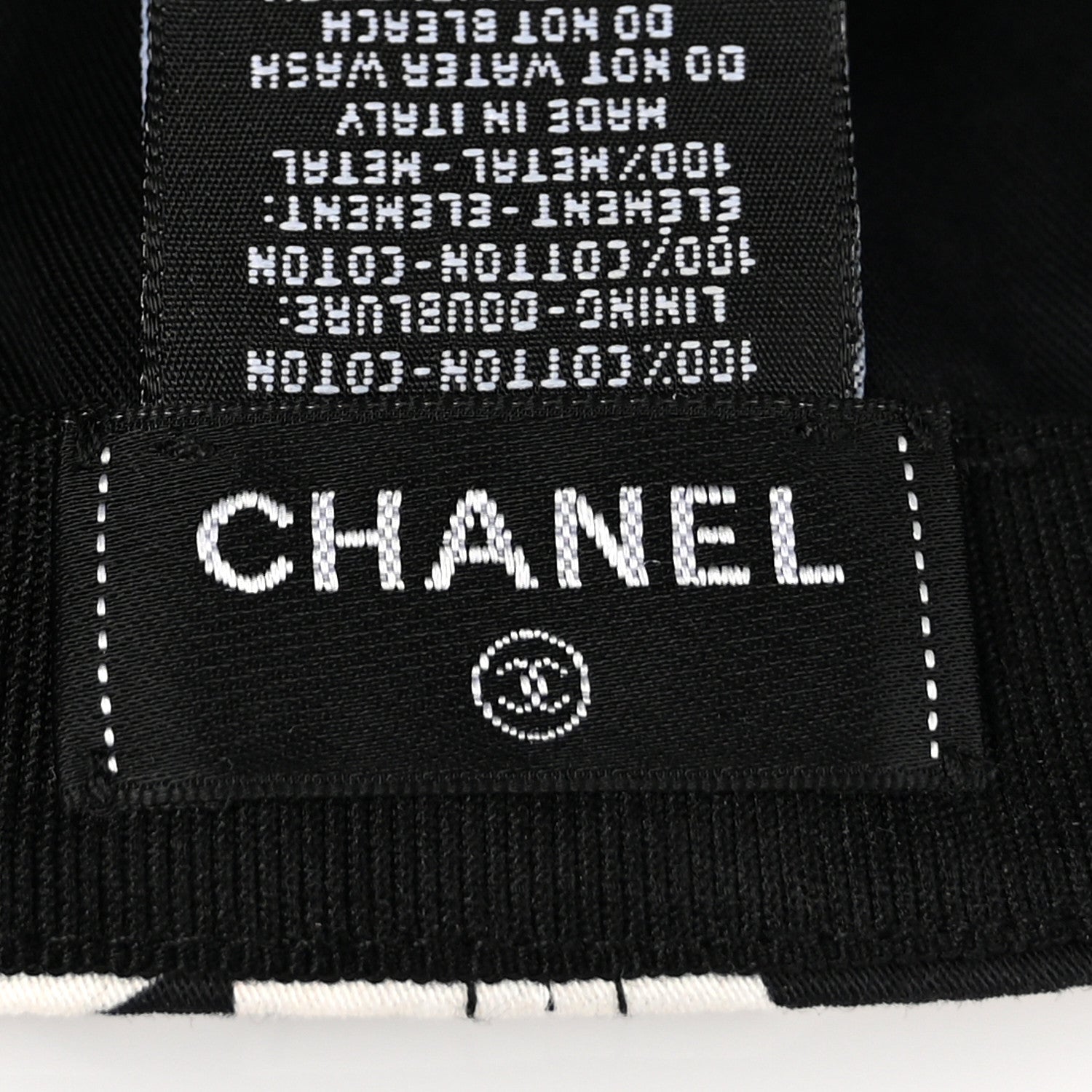 Chanel Cotton Cap Hat Black White 8 of 10