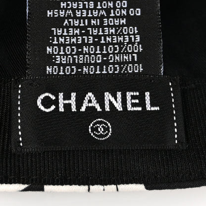 Chanel Cotton Cap Hat Black White 8 of 10