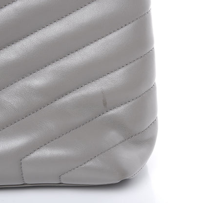 Saint Laurent Calfskin Y Quilted Monogram Large Loulou Chain Satchel Light Grey 11 of 16