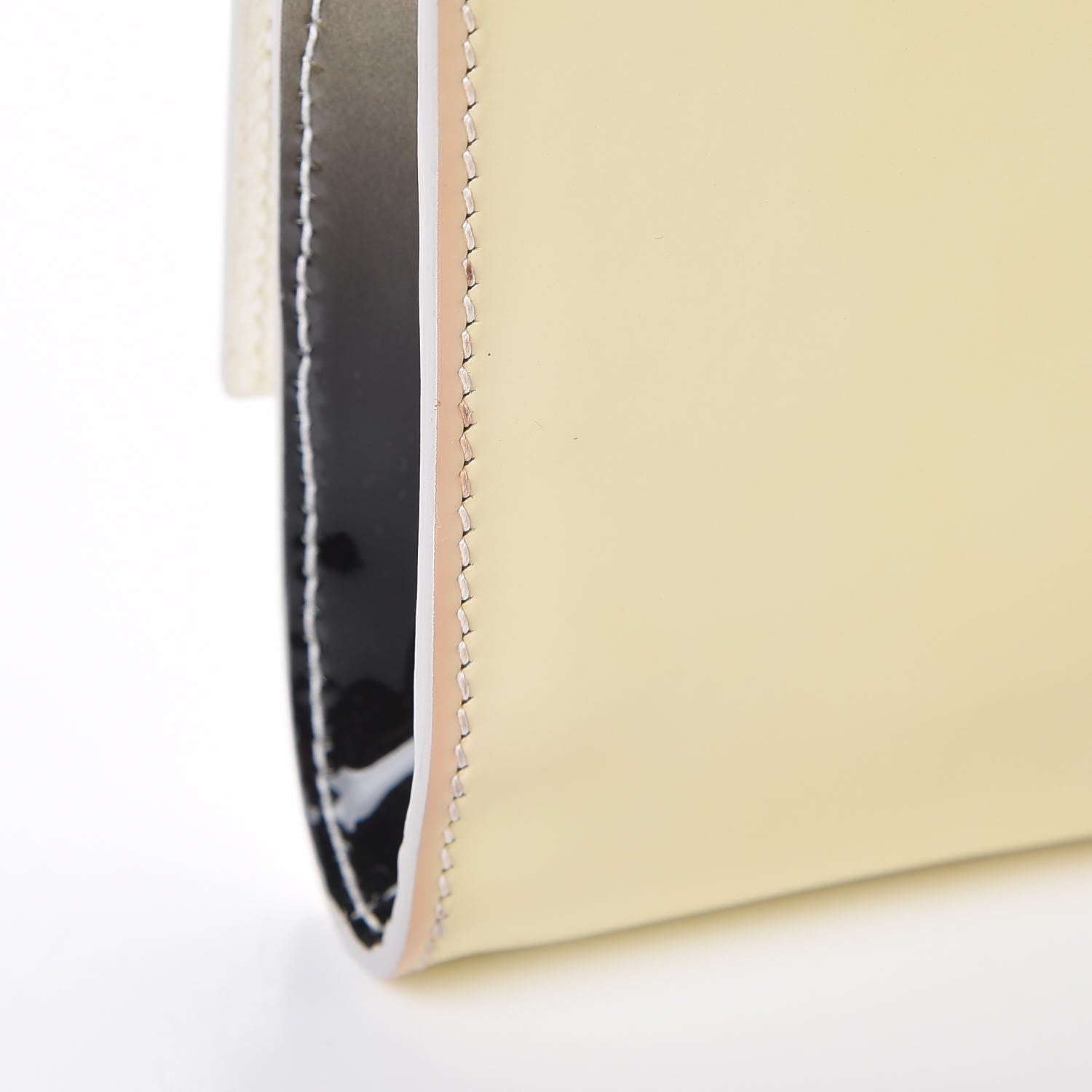 Saint Laurent Patent Calfskin Ombre Monogram Large Belle De Jour Clutch Ivory Black 8 of 10