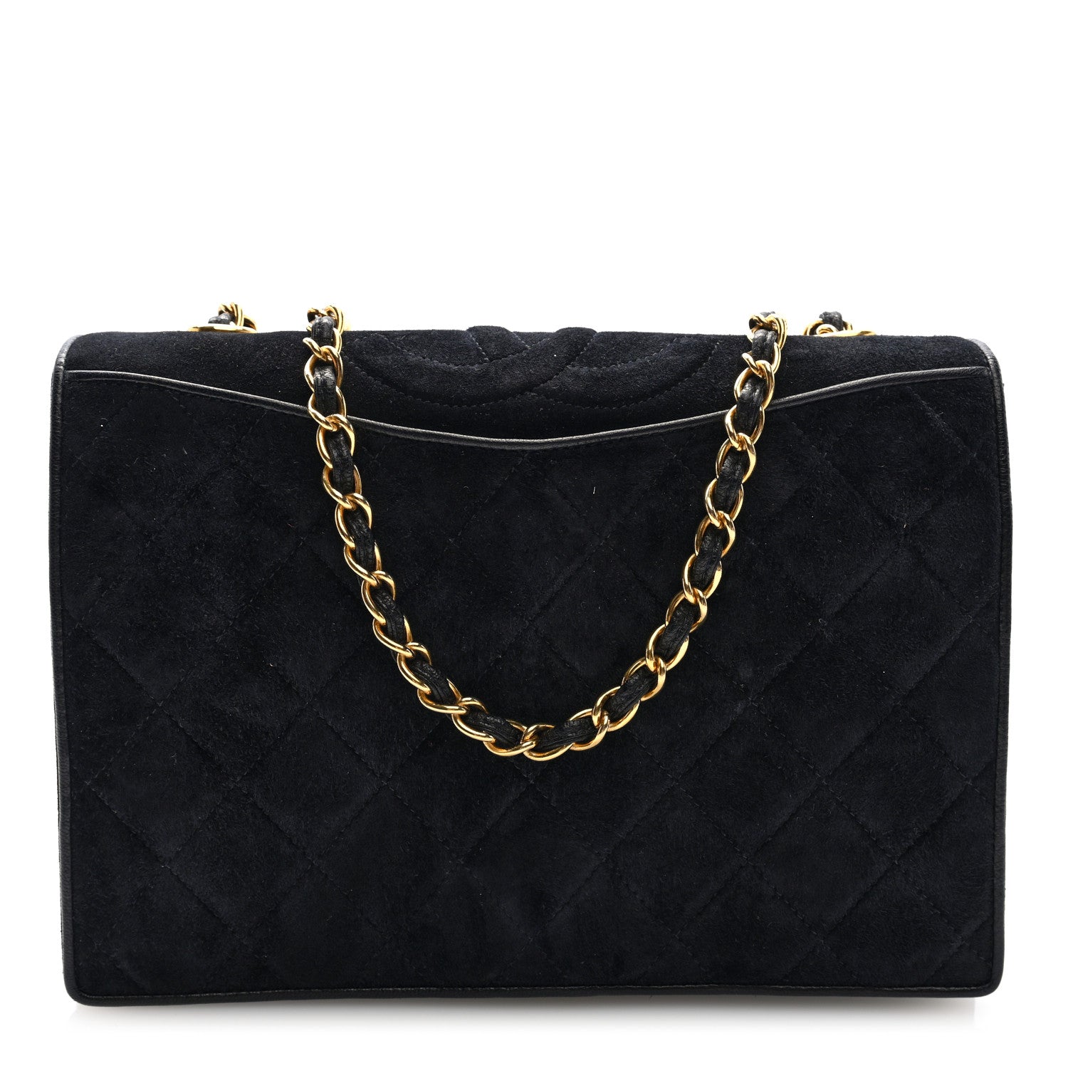 Chanel Suede Quilted CC Small Single Flap Black 1 of 10