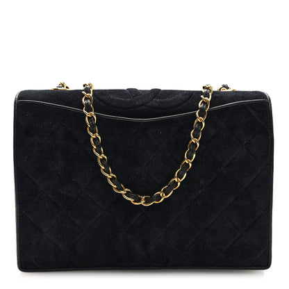 Chanel Suede Quilted CC Small Single Flap Black 1 of 10