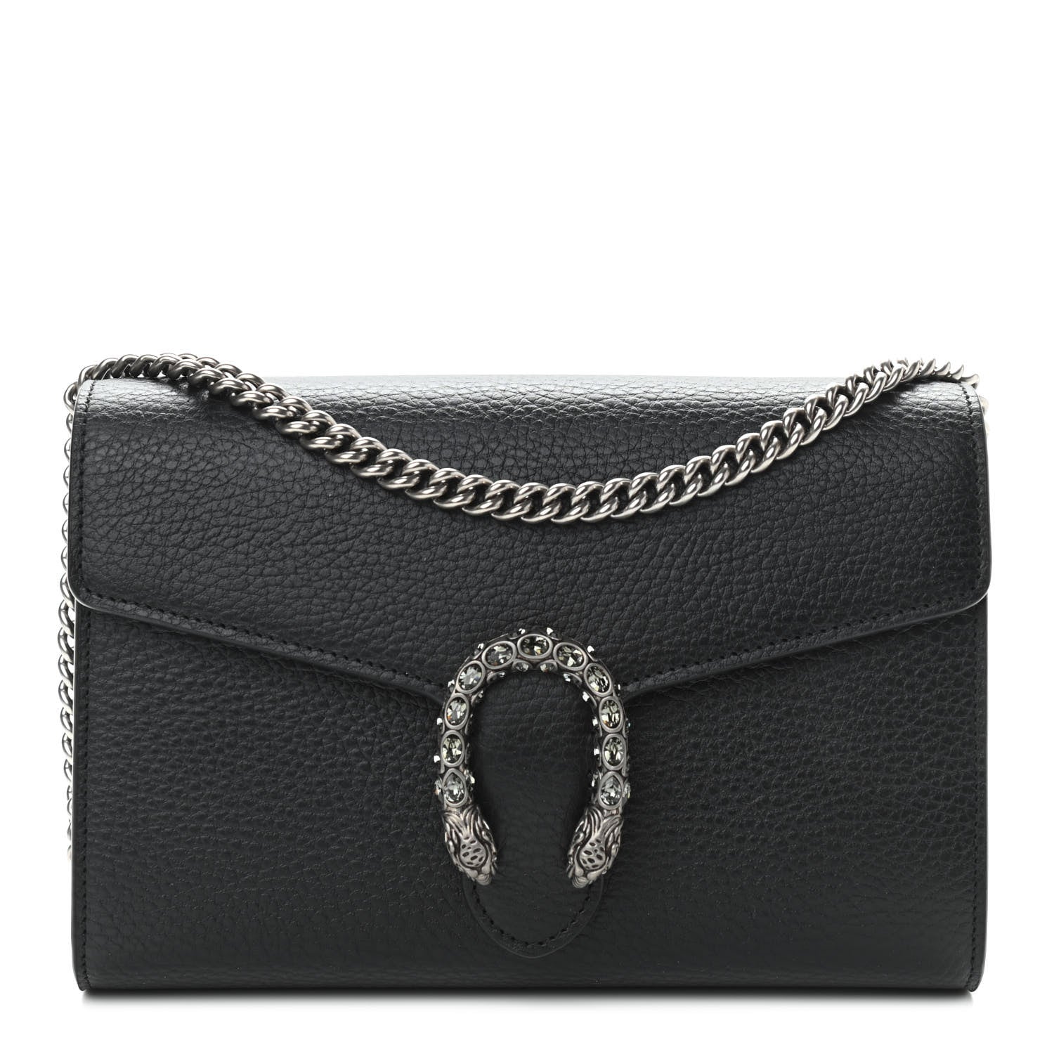 Gucci Calfskin Mini Dionysus Chain Wallet Black 1 of 10