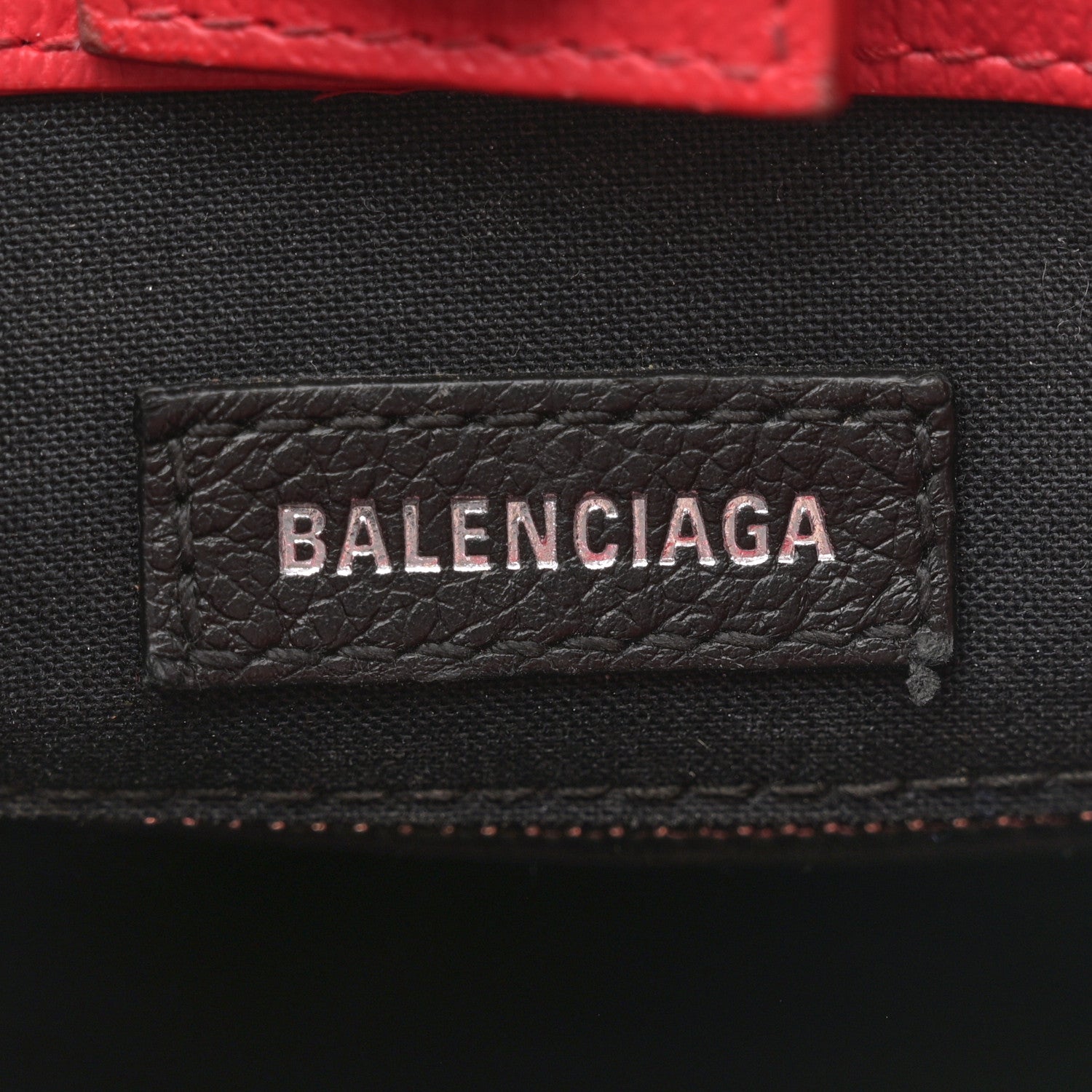 Balenciaga Squared Calfskin Logo North South Shopper Tote XXS Red 6 of 14