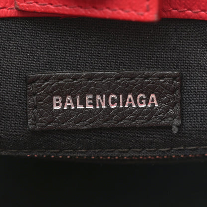 Balenciaga Squared Calfskin Logo North South Shopper Tote XXS Red 6 of 14
