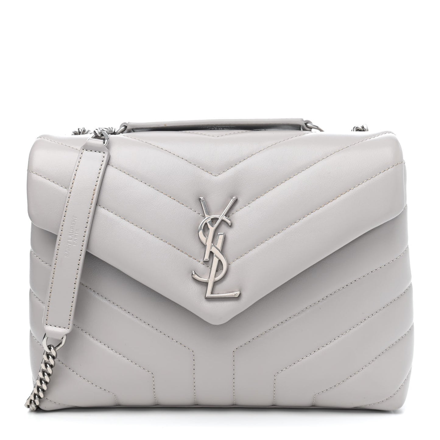 Calfskin Y Quilted Monogram Small Loulou Chain Satchel Granite