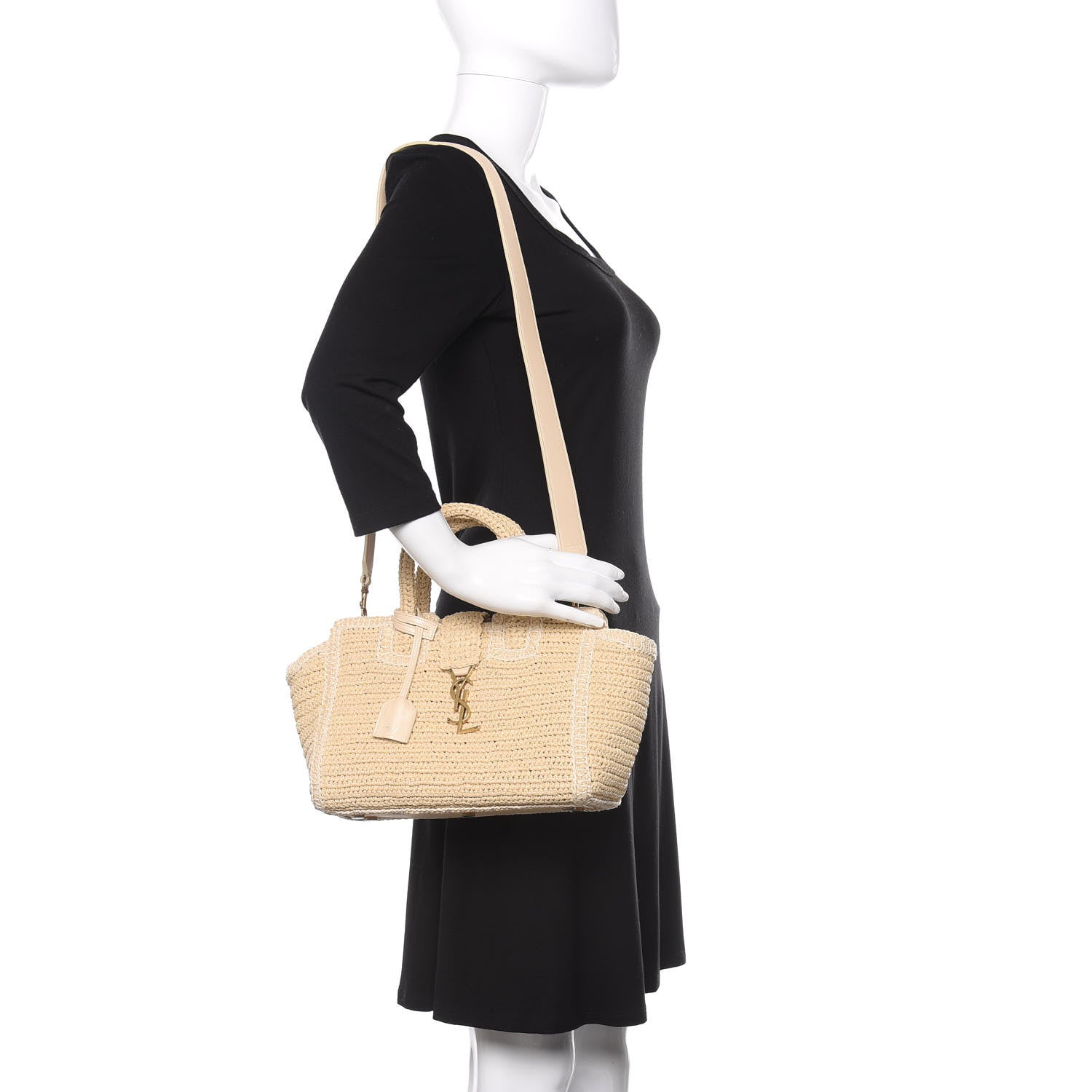 Saint Laurent Raffia Baby Monogram Downtown Cabas Naturale 2 of 10