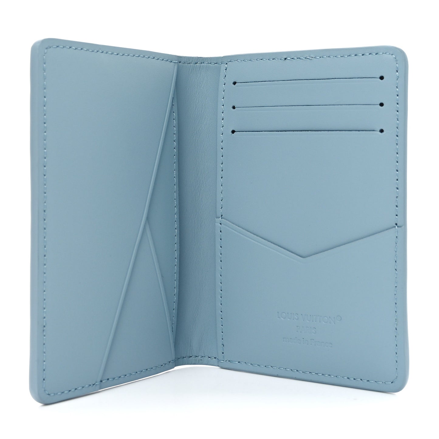 Calfskin Monogram Shadow Pocket Organizer Sky Blue