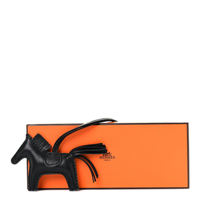 Hermes Milo Lambskin Grigri Rodeo Horse Bag Charm PM So Black 4 of 6