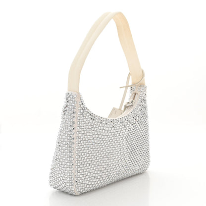 Prada Satin Crystal Mini Re-Edition 2000 Bag White 3 of 11
