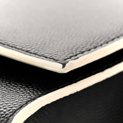 Saint Laurent Grain De Poudre Medium Classic Monogram Kate Satchel Black White 11 of 12