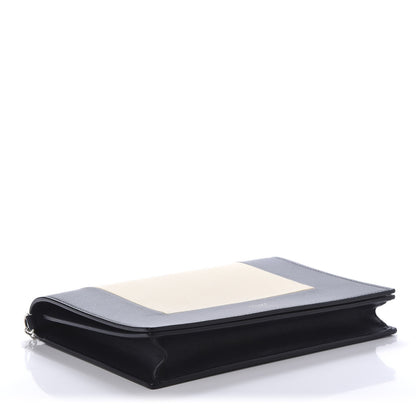 Celine Smooth Lambskin Frame Evening Chain Clutch Beige Black 4 of 9