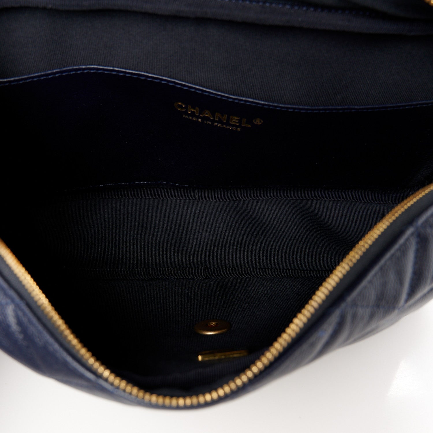 Chanel Caviar Quilted Medium Single Flap Navy 5 of 12