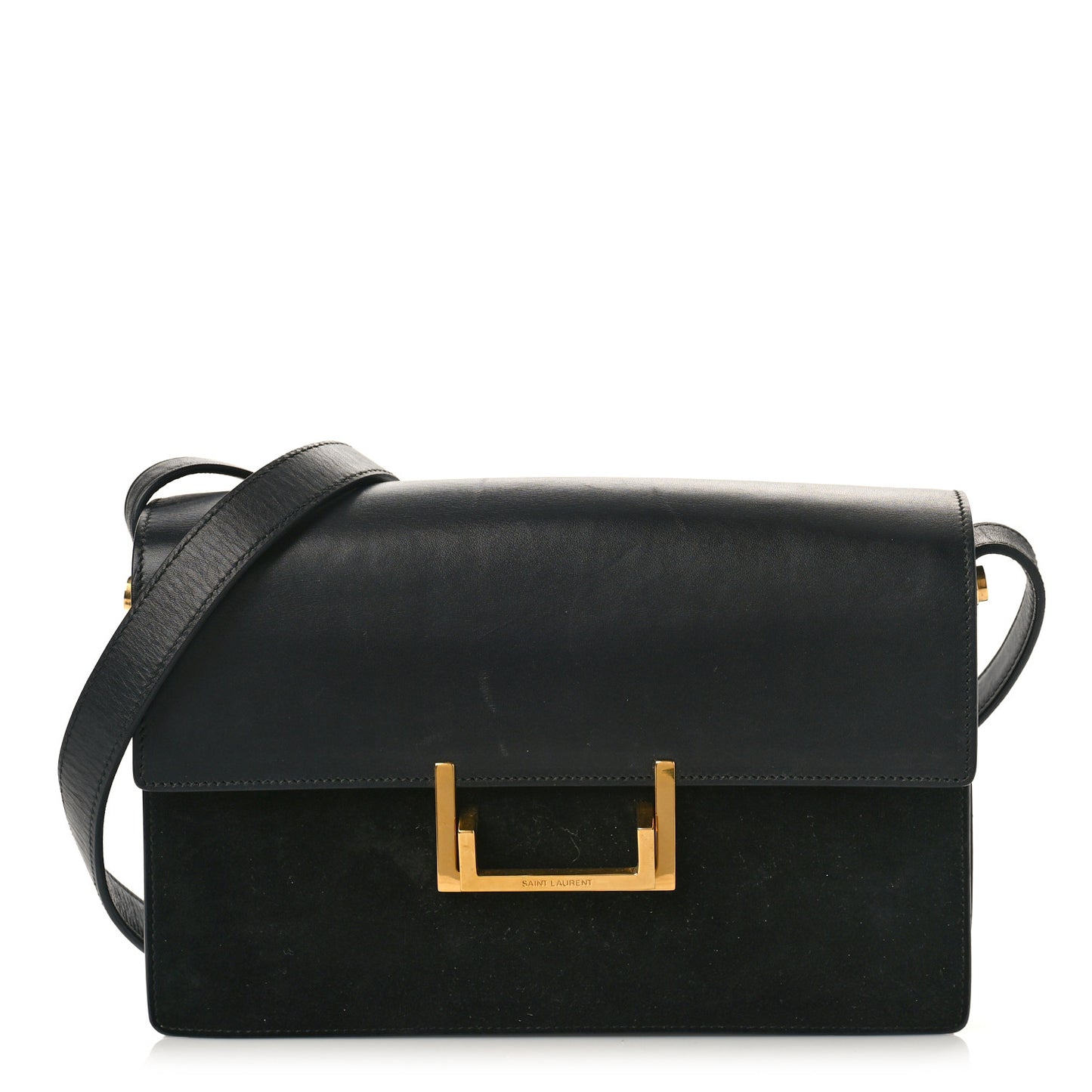 Suede Calfskin Medium Classic Lulu Bag Black