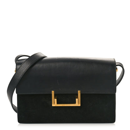 Saint Laurent Suede Calfskin Medium Classic Lulu Bag Black 1 of 8