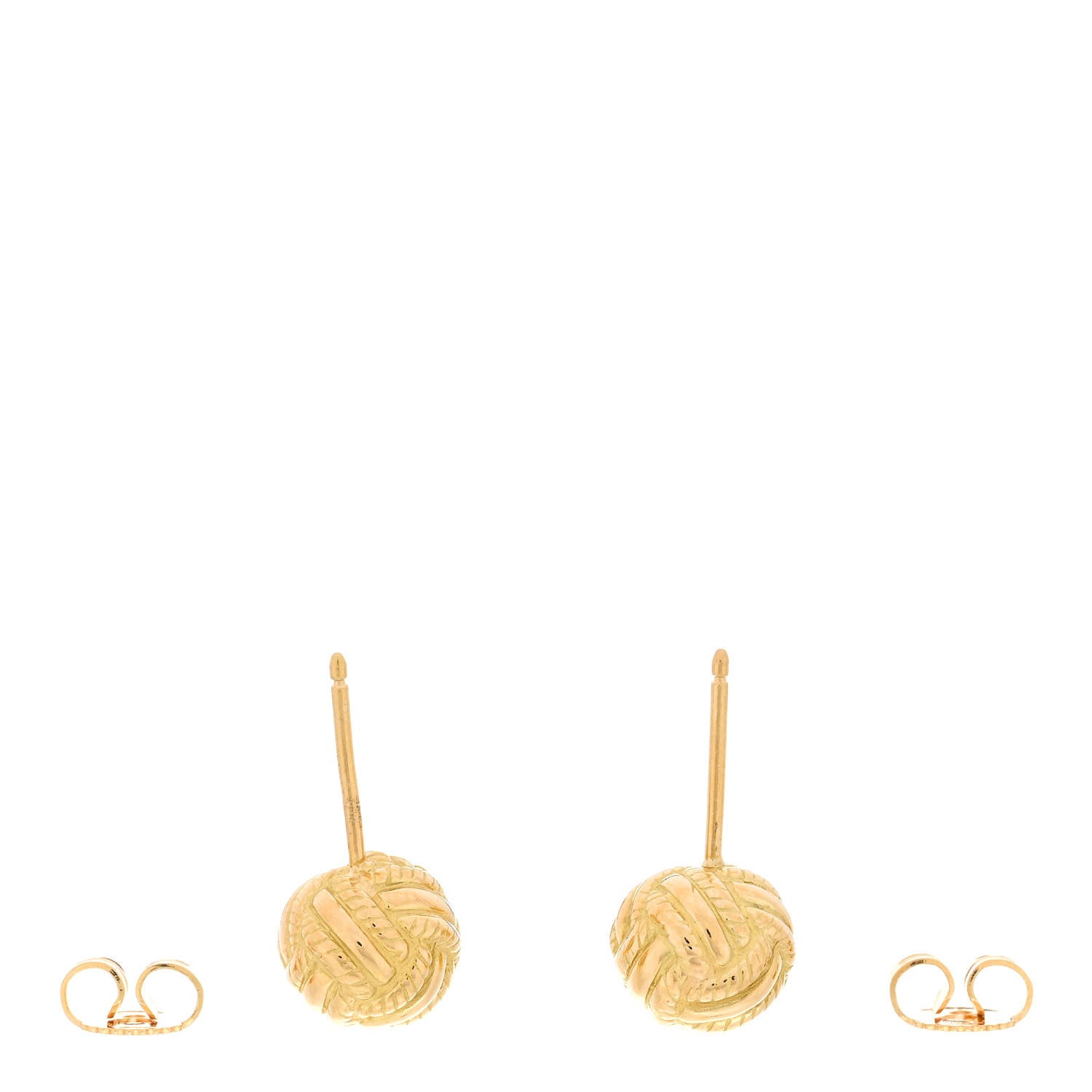 Tiffany 18K Yellow Gold Twist Knot Earrings 3 of 5