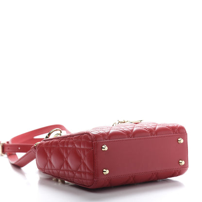 Christian Dior Lambskin Cannage Mini Lady Dior Red 4 of 11
