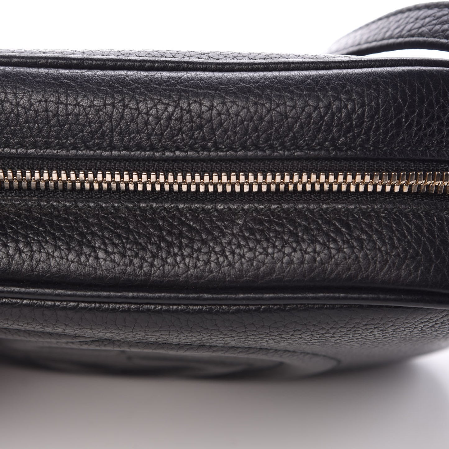 Pebbled Calfskin Small Soho Disco Bag Black