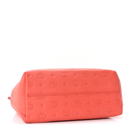 MCM Calfskin Ottomar Monogram Medium Klara Hobo Hot Coral 4 of 9