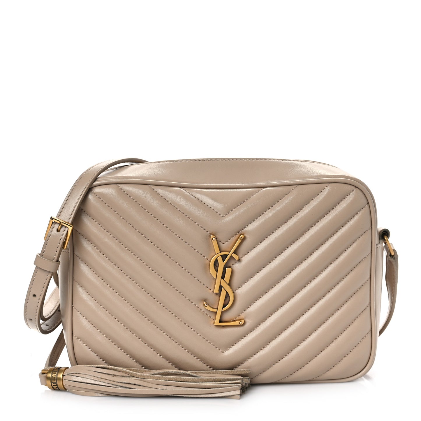 Calfskin Matelasse Monogram Lou Camera Bag Dark Beige