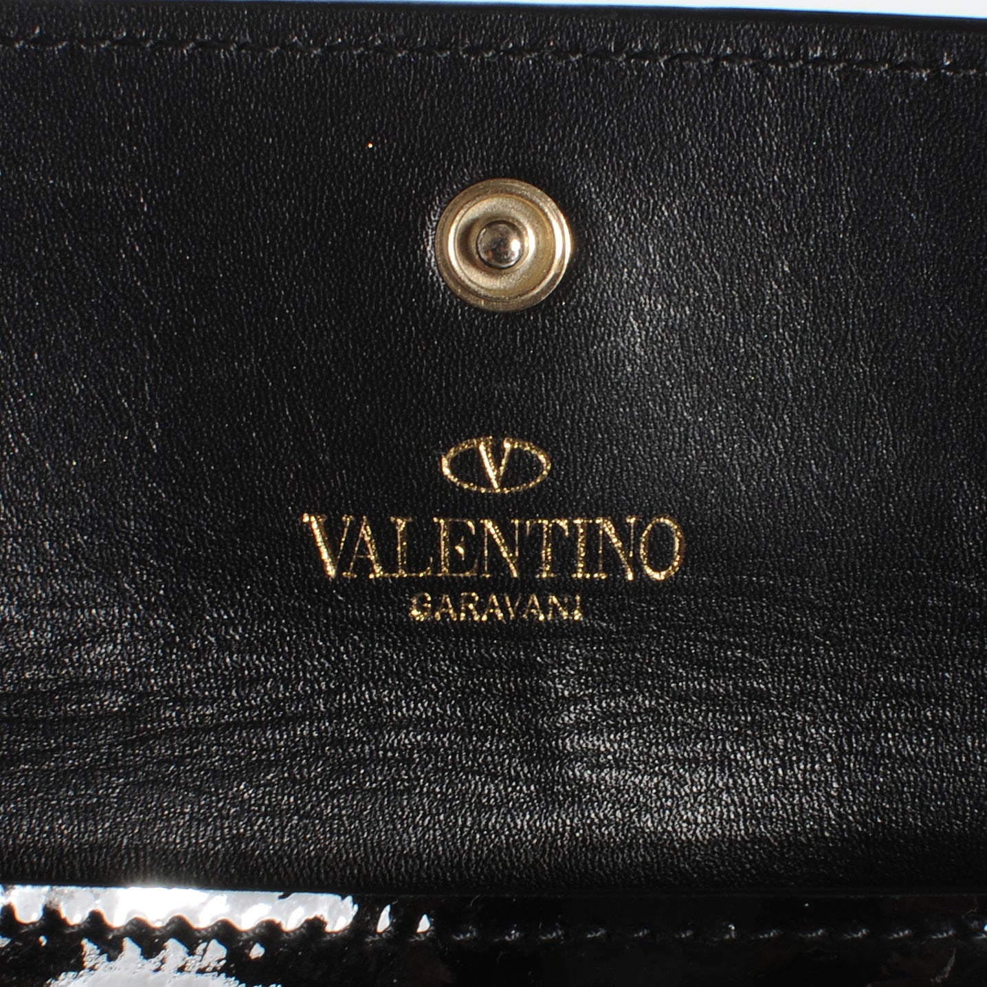 Valentino Garavani Patent Rockstud Clutch Black 5 of 9