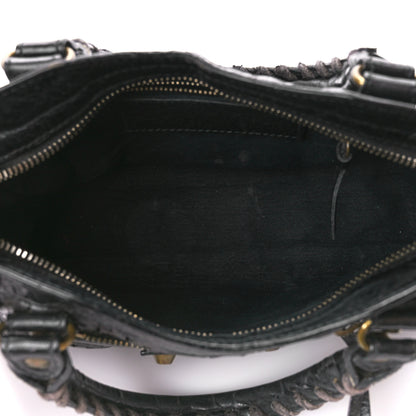 Balenciaga Agneau Laser Cut Cross Classic Gold Hardware Mini City Black 5 of 16