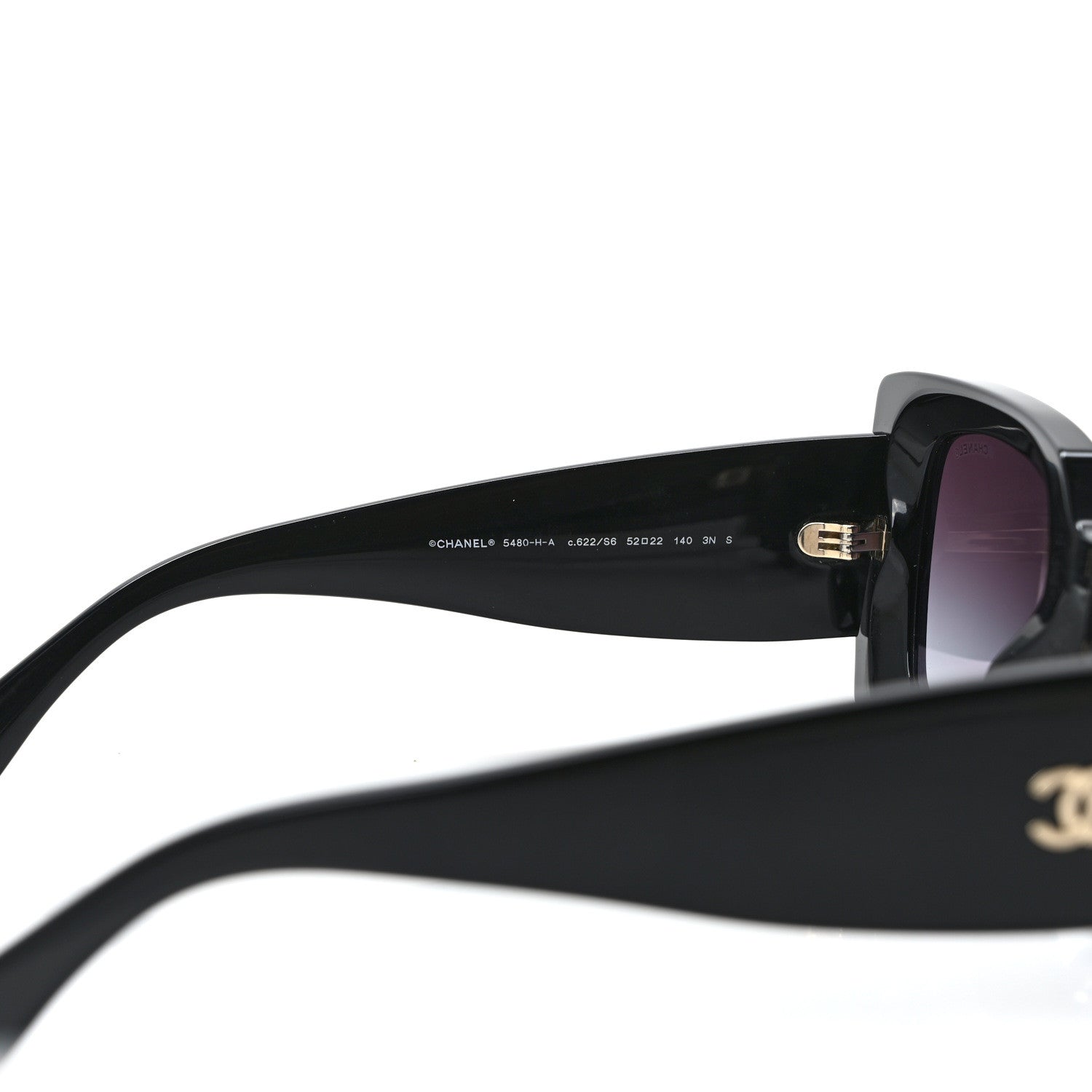 Chanel Acetate Pearl Rectangle Sunglasses 5480-H-A Black 6 of 7
