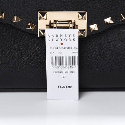 Valentino Garavani Pebbled Calfskin Medium Rockstud Flip Lock Crossbody Bag Black 10 of 10