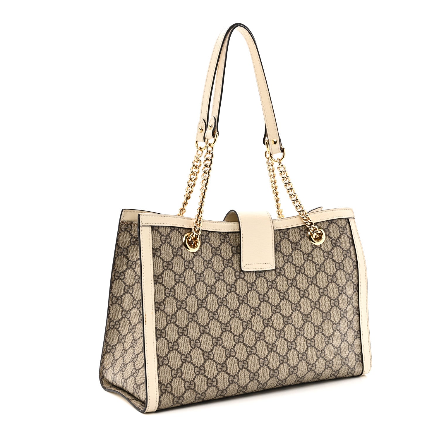Gucci GG Supreme Monogram Medium Padlock Tote White 3 of 11