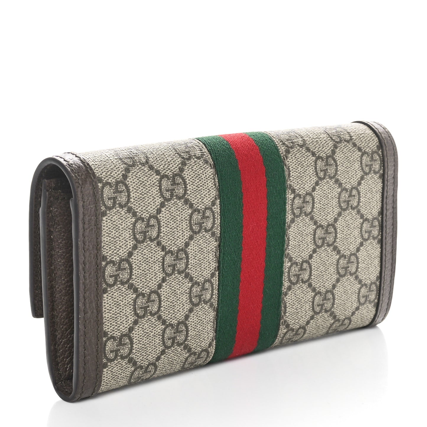GG Supreme Monogram Web Ophidia Continental Wallet Brown