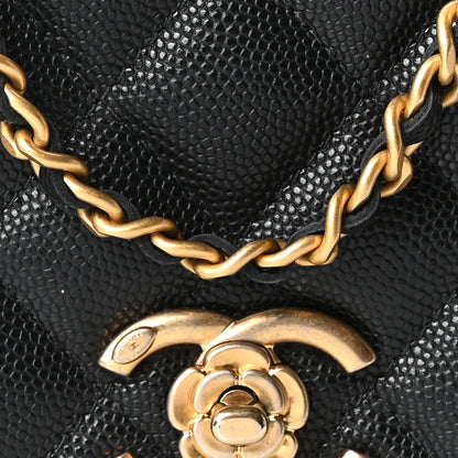 Chanel Caviar Quilted Camellia Wallet On Chain WOC Black 9 of 12