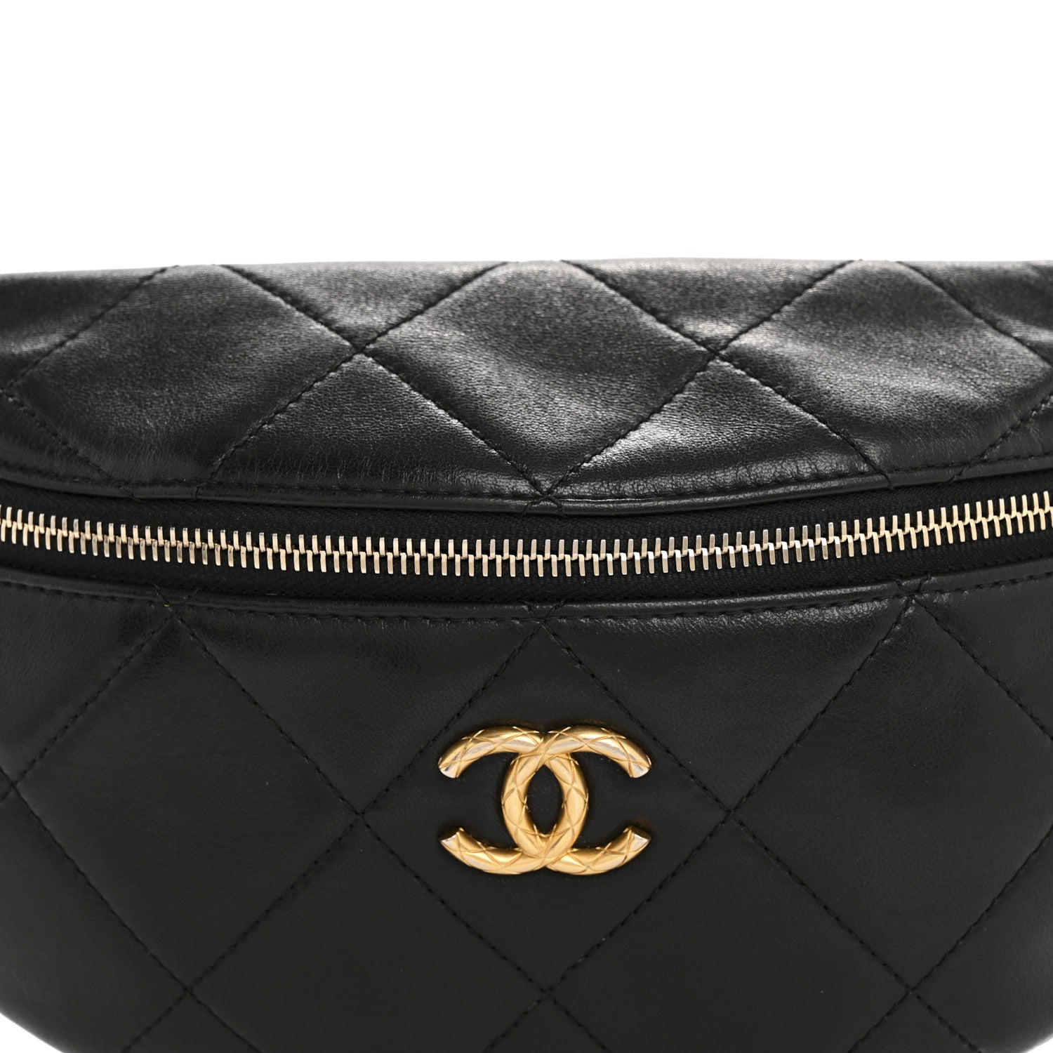 Chanel Quilted Lambskin Waist Pouch - Black