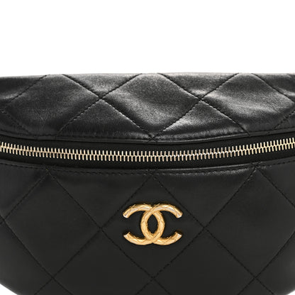 Chanel Lambskin Enamel Quilted Waist Bag Black 8 of 13