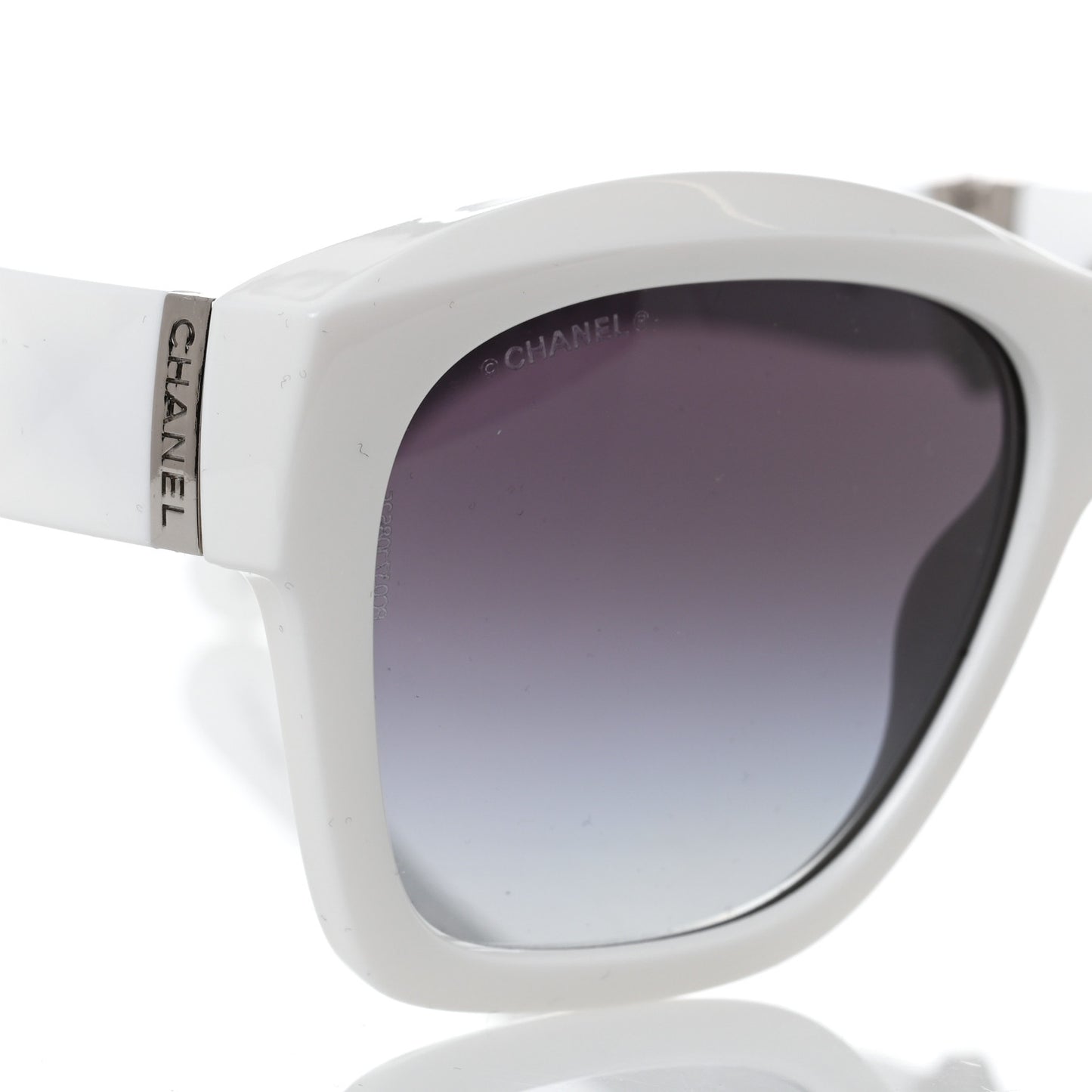 Acetate Metal Square Folding Sunglasses 6055-B White