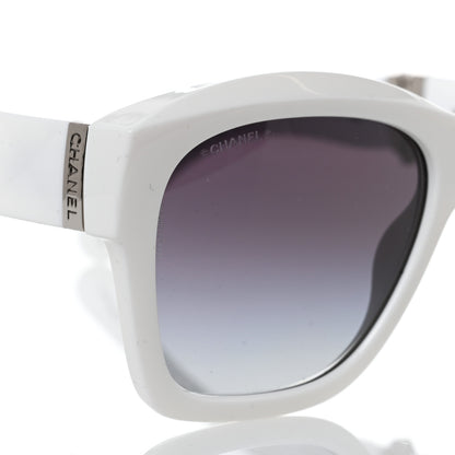 Chanel Acetate Metal Square Folding Sunglasses 6055-B White 8 of 12