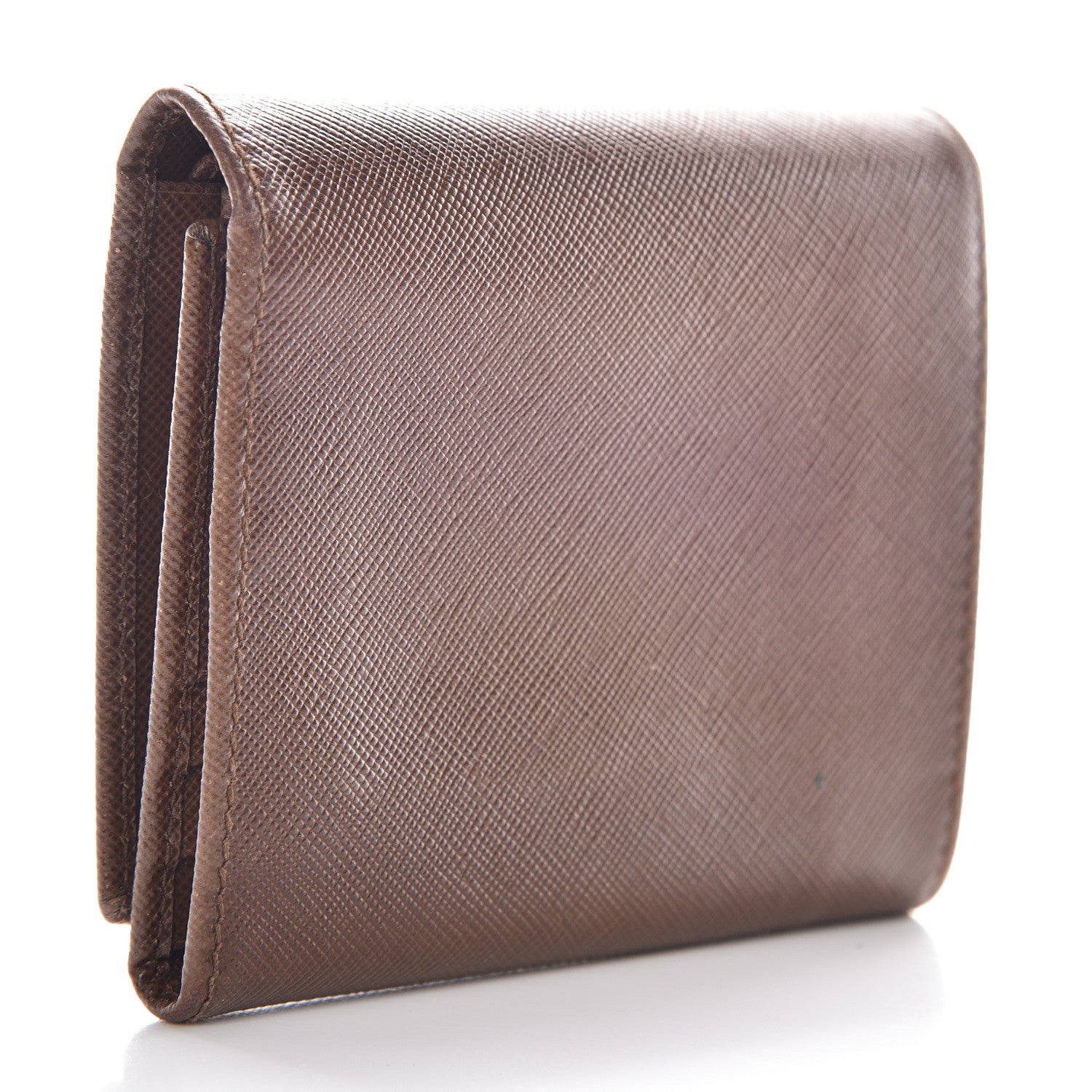 Prada Saffiano Tri-Fold Compact Wallet Cacao 3 of 14