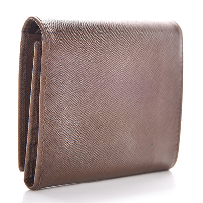 Prada Saffiano Tri-Fold Compact Wallet Cacao 3 of 14