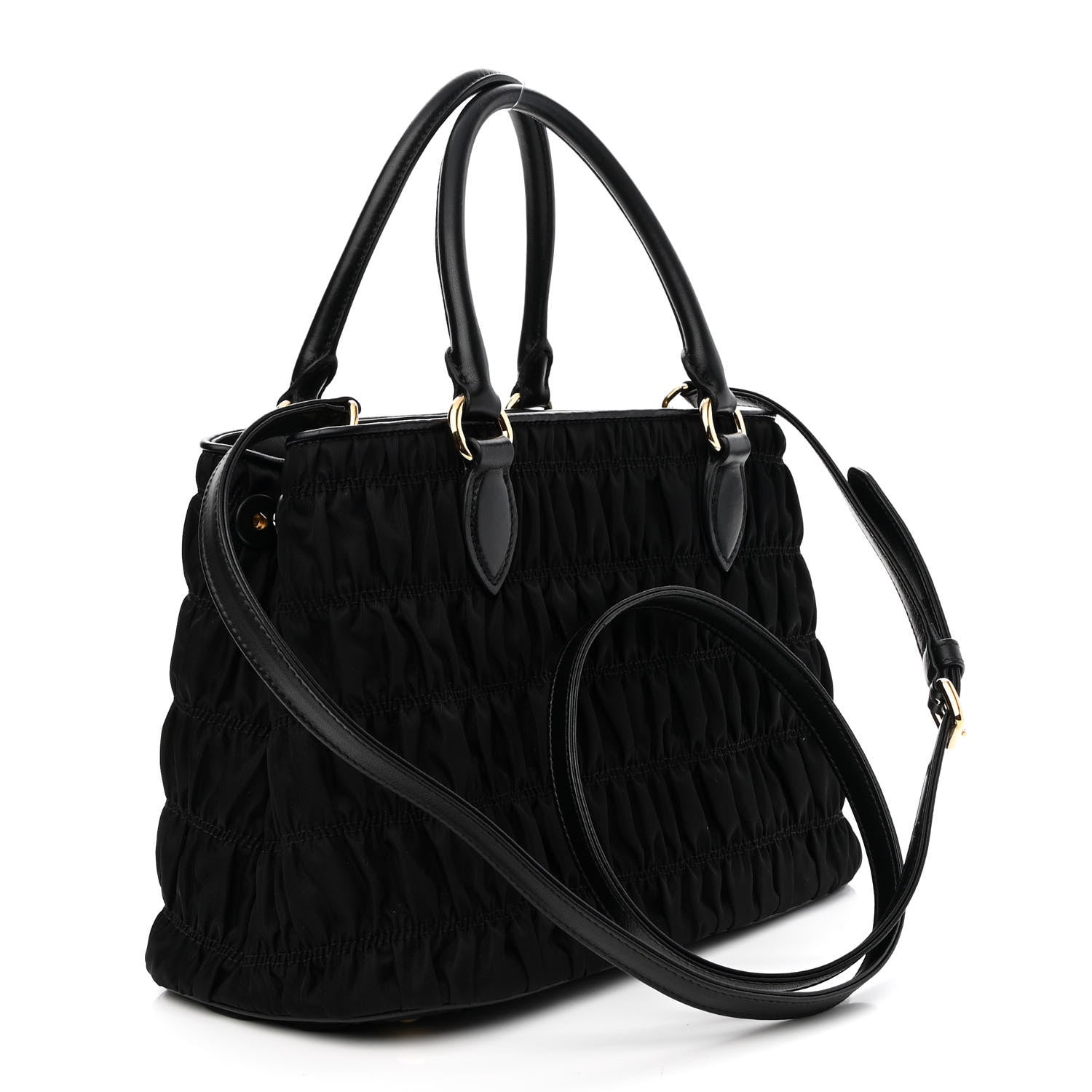 Prada Tessuto Nylon Gaufre Small Tote Black 3 of 9