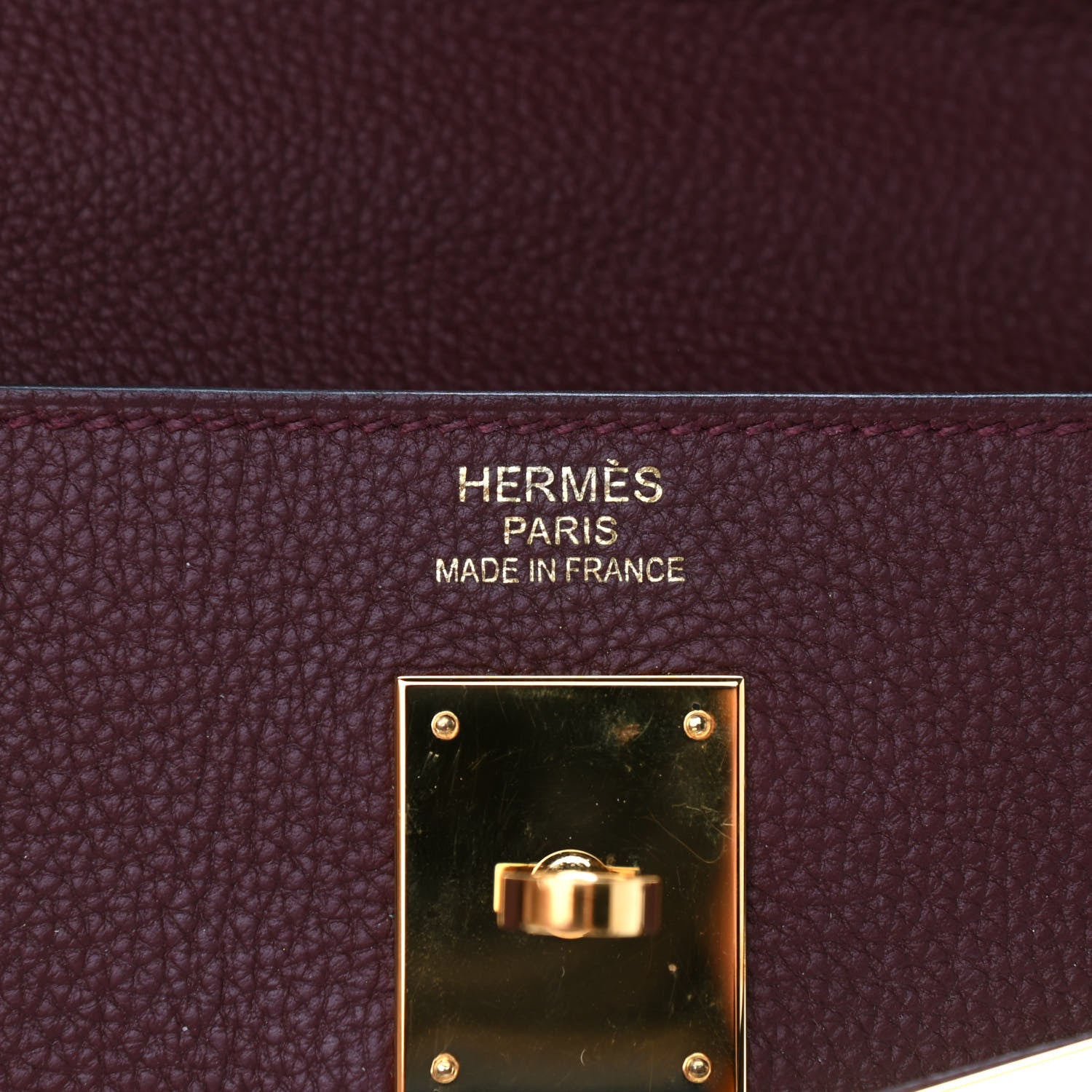 Hermes Togo Kelly Retourne 35 Bordeaux 6 of 10