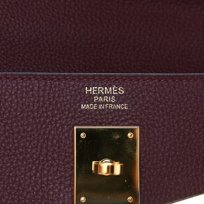 Hermes Togo Kelly Retourne 35 Bordeaux 6 of 10