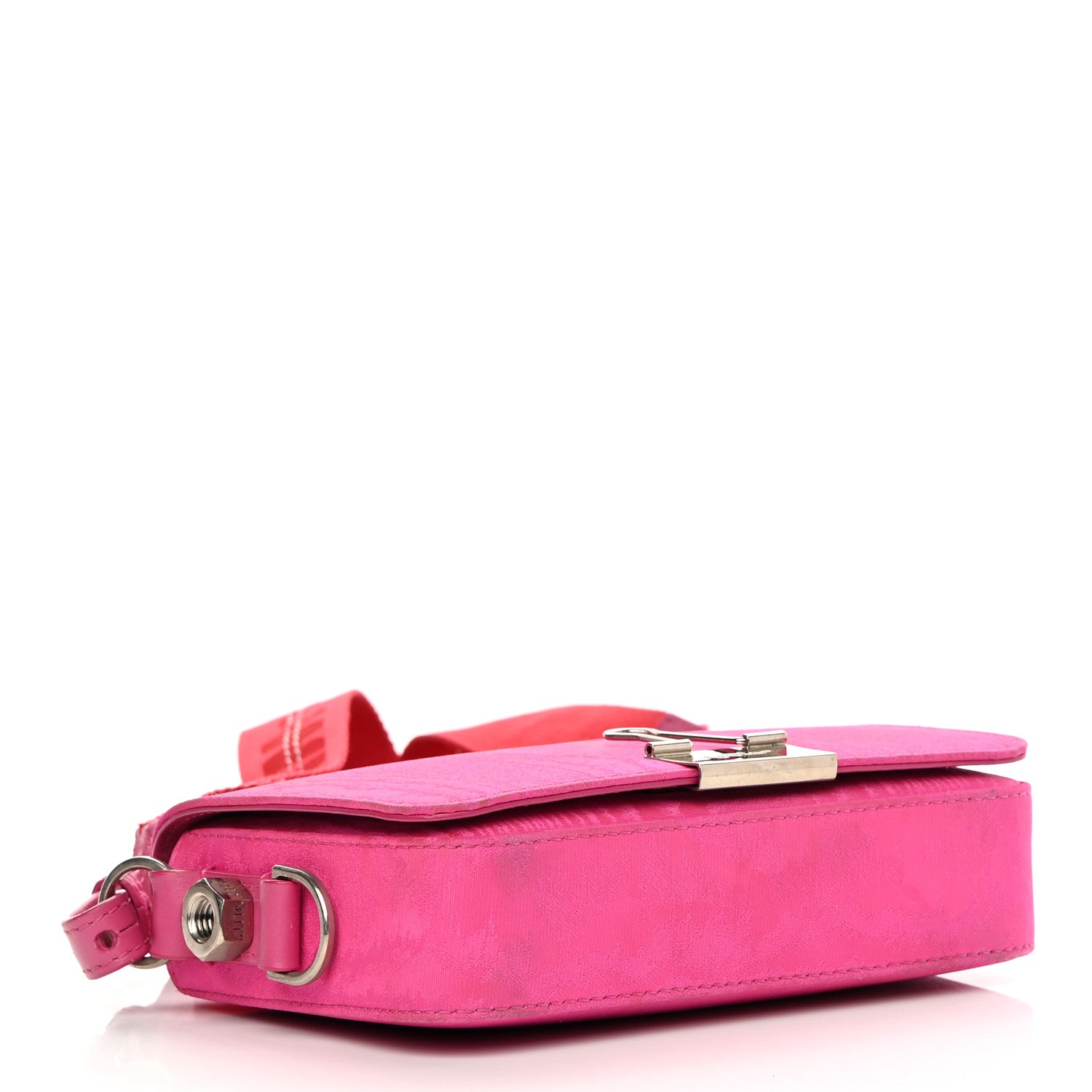 Off-White Nylon Mini Binder Clip Bag Fuchsia Red 4 of 17