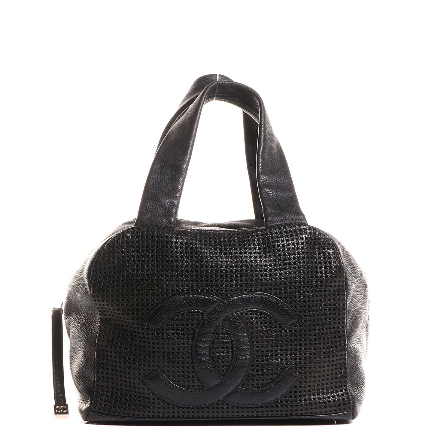 Leather Perforated Bowler Black