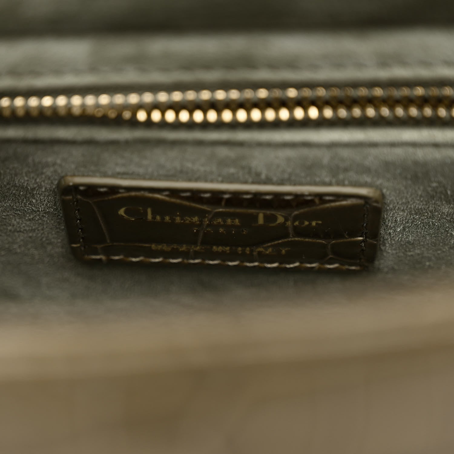 Christian Dior Alligator Swarovski Crystal Small Lady Dior Green 6 of 12