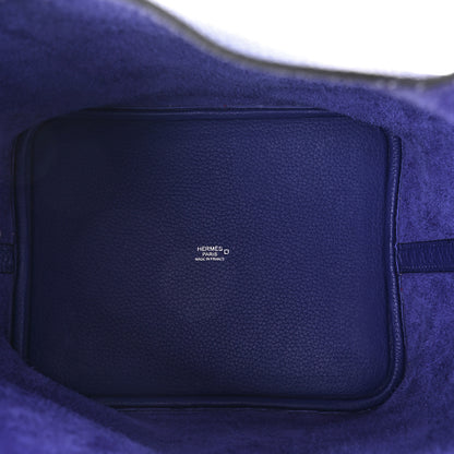 Hermes Taurillon Clemence Matte Alligator Picotin Lock Touch 22 MM Bleu Electrique 5 of 12