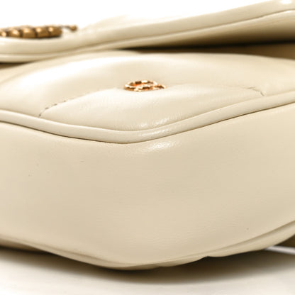 Gucci Calfskin Matelasse Double G Studs Mini Torchon GG Marmont Shoulder Bag White 10 of 11