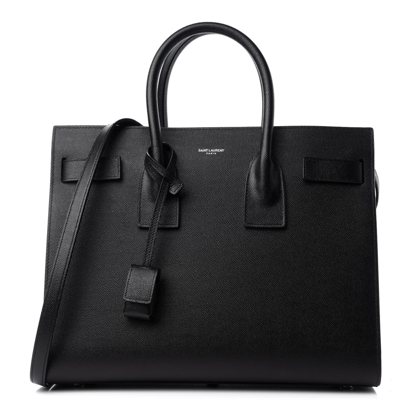Grained Calfskin Small Sac De Jour Black